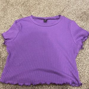 Purple ribbed crop top SHEIN